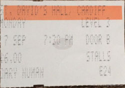 Cardiff Ticket 1987